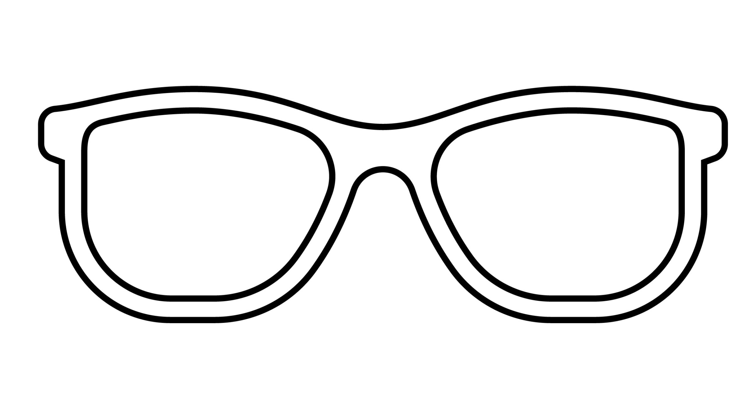 Illustration eines modernen, transparenten Brillengestells als minimalistisches Trenddesign 2026.